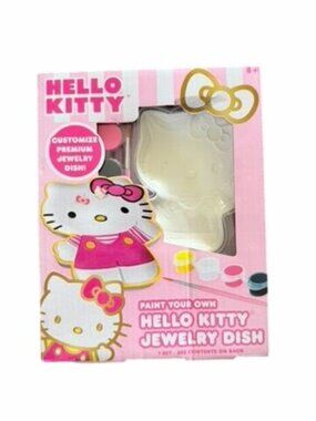 Paint Your Own Hello Kitty Jewelry Dish Kit - Includes Ceramic Dish Paints & Bru